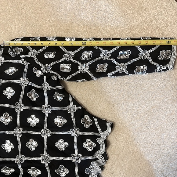 Vintage Lawrence Kazar faux pear and sequin beaded top long back zipper … - Picture 8 of 14